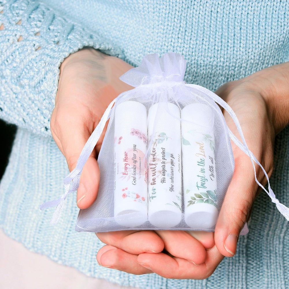 Dansib floral design lip balm packaging features meaningful verses for occasions.
