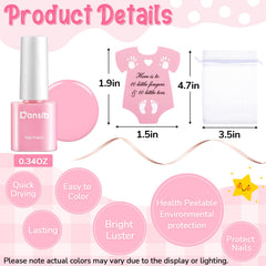 Dansib pink nail polish set packaging showing 12 bottles for party favors