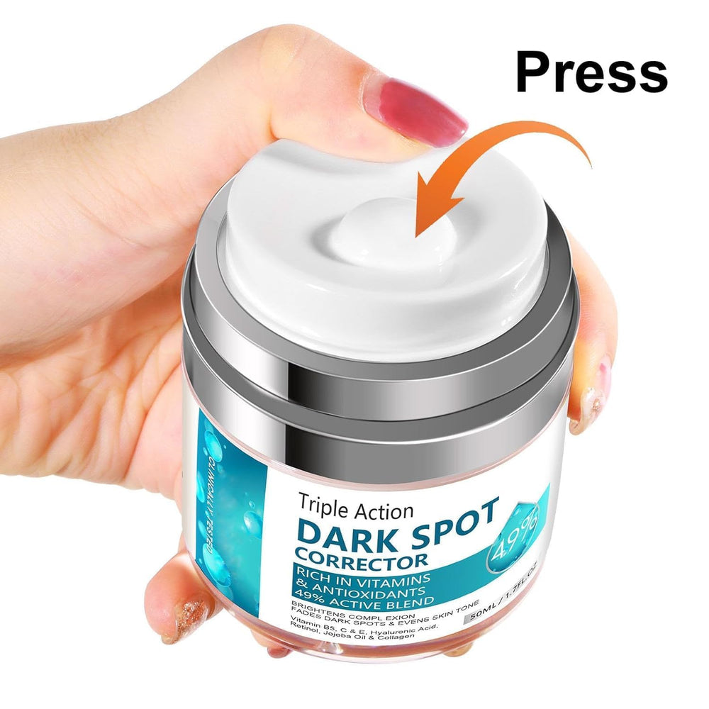 Applying Dark Spot Cream to a forearm illustrates targeted use