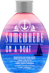 DARK TANS EXCLUSIVE Somewhere On A Boat lotion bottle ready for a smooth, even tan
