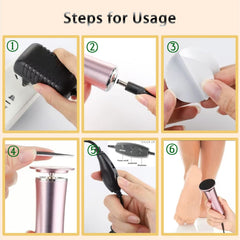 Darmave Adjustable speed control lets you tailor care to callus thickness.
