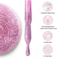 Dashing Diva 3-in-1 base color topcoat application showing seamless manicure.