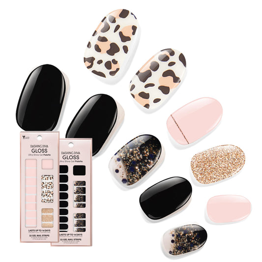 Dashing Diva Cheetahlicious nail strips pack for a bold glossy manicure.