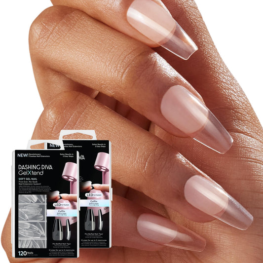 Dashing Diva GelXtend nail tips clear coffin long 2-pack for seamless salon look