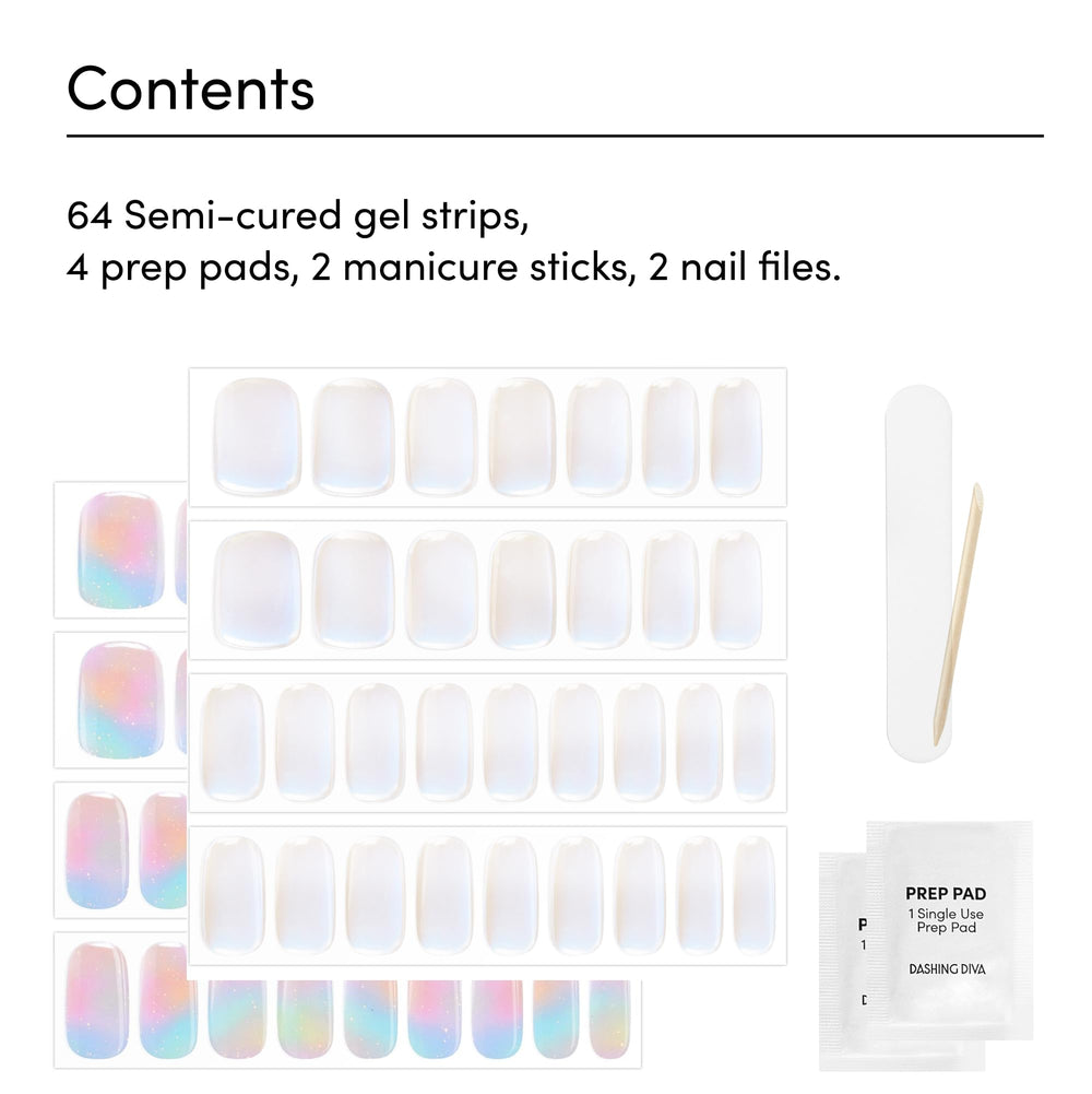 Dashing Diva Glaze Wishing Well strip packaging close‑up with shimmer.
