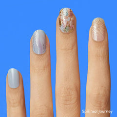 Dashing Diva Desert Quartz gloss strips on nails with warm depth