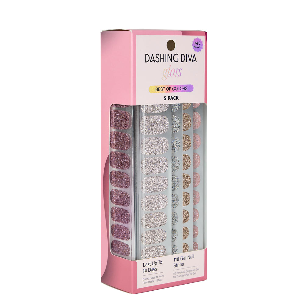 Dashing Diva Gloss Nail Strips kit packaging highlighting contents