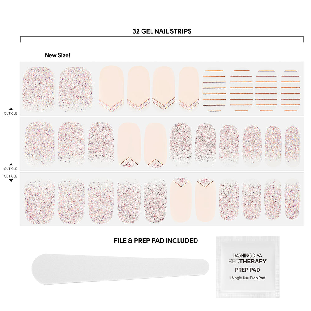 Rose gold line detail accent on The Blush nails for chic style