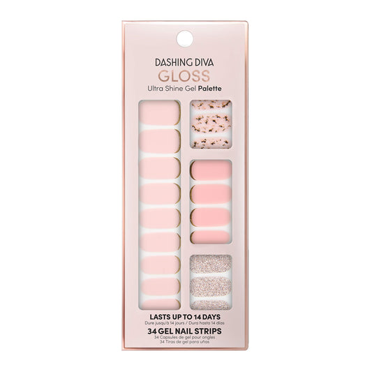 Dashing Diva Gloss Ultra Shine Gel Strips Plush Sorbet for a vibrant at-home manicure
