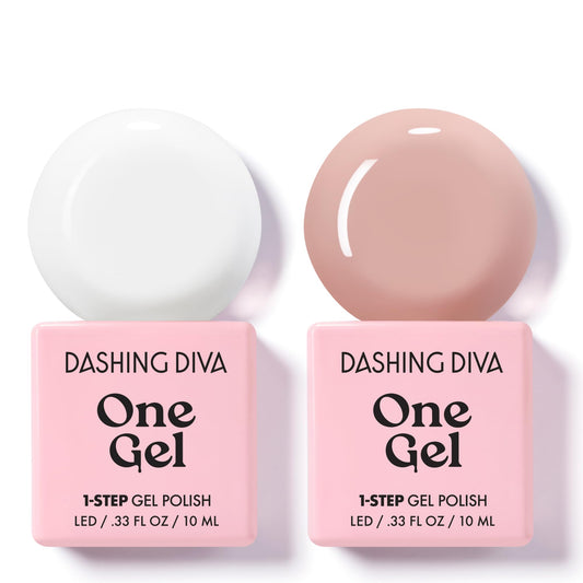 Dashing Diva Marshmallow bottle close-up, neutral gel polish for a silky semi-sheer white look