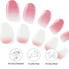 Dashing Diva gel strips press to nail for wrinkle free finish.