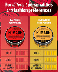 DASHU Classic Extreme Red packaging and branding for on-the-go grooming.