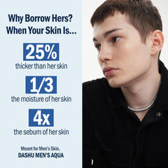 DASHU Mens Aqua Deep Potent Toner Laminaria close-up showing calming extracts.