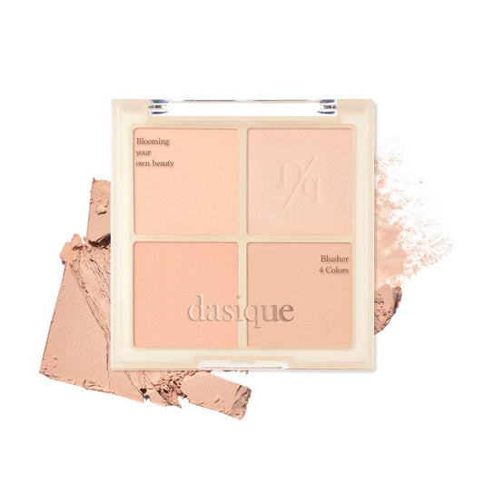 Dasique Blending Mood Cheek #01 warm blending palette swatches for seamless warm-toned blush