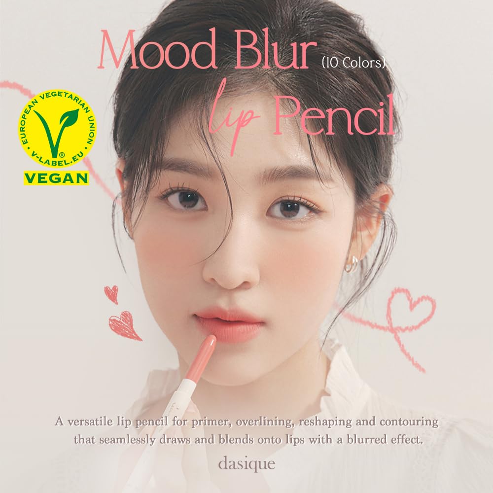Dasique Mood blur lip pencil swatch on skin shows subtle shade for everyday use