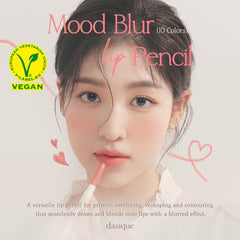 Dasique Mood blur lip pencil swatch on skin shows subtle shade for everyday use