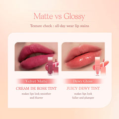Dasique Cream de Rose Tint 03 Dreaming delivers a soft rose lip color.