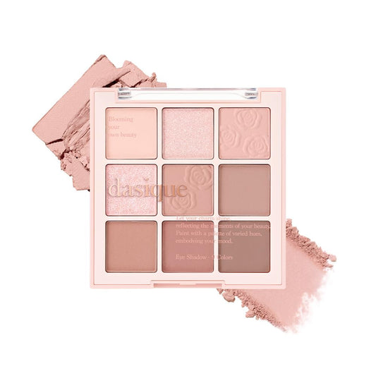 dasique Shadow Palette 27 Rose Milk Tea swatches show creamy payoff for versatile looks.