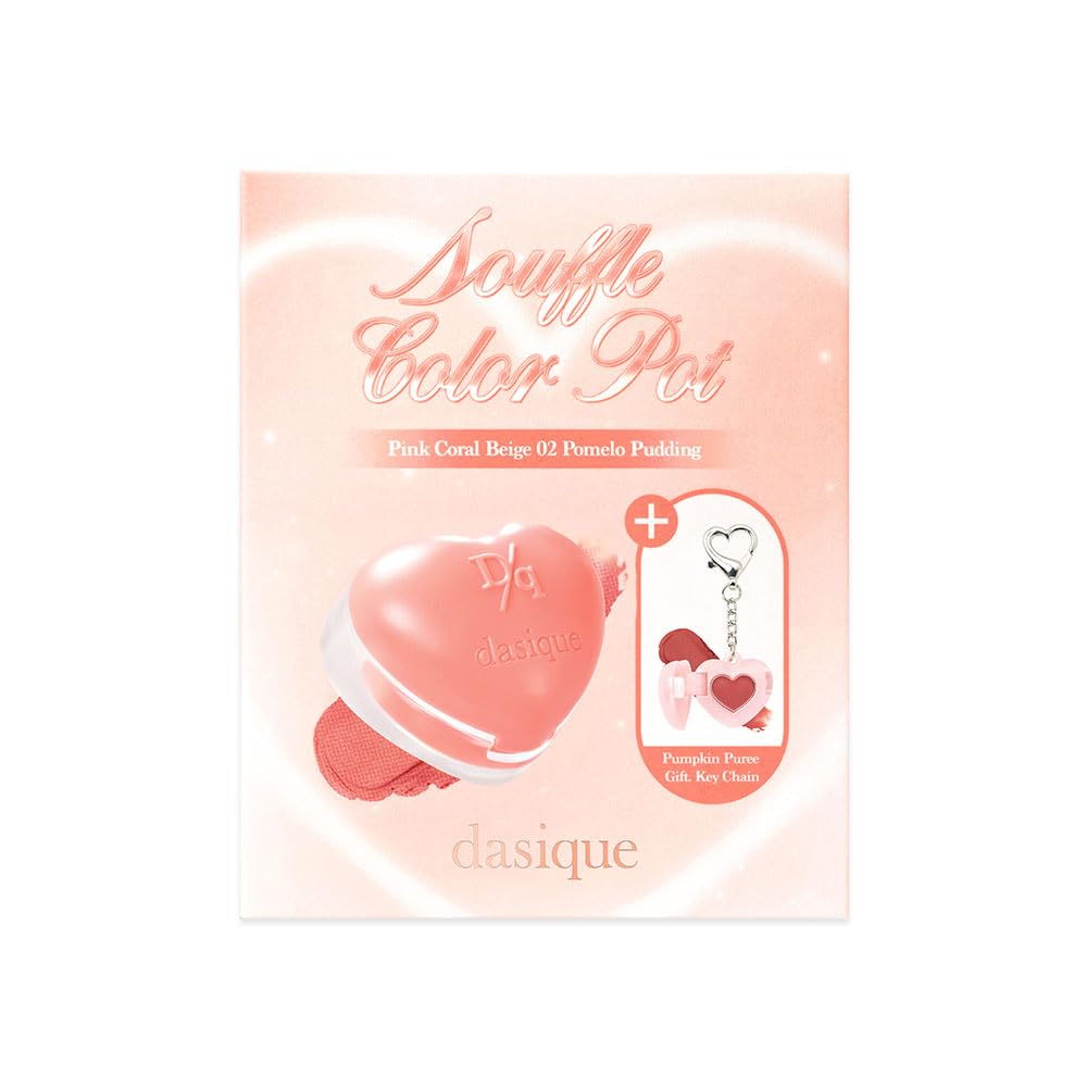 Dasique Souffle Color Pot Pomelo Pudding cheek swatch displaying silky-smooth pigment