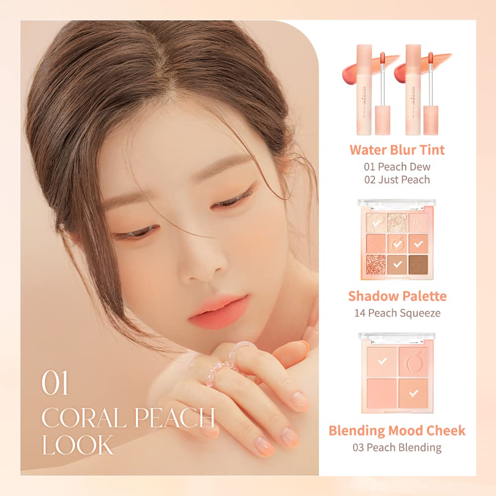 dasique Water Blur Tint 04 Rosy Coral packaging closeup highlights eco-friendly vibe.