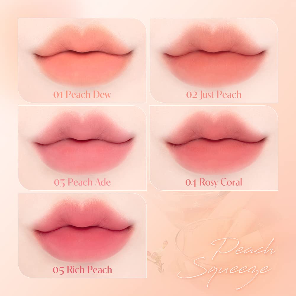 Dasique Water Blur Tint 05 Rich Peach fuller lip illusion smooths the lip line.