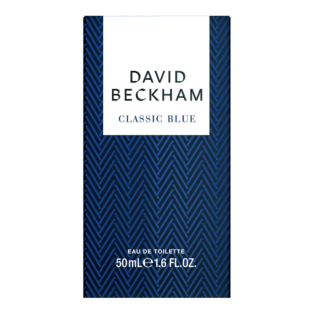 David Beckham Classic Blue juice inside bottle with citrus-aromatic notes.