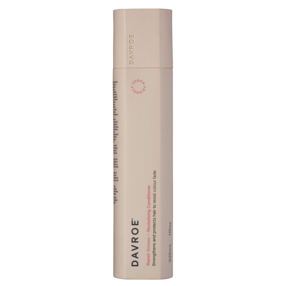 DAVROE Repair Senses conditioner bottle front, showcasing natural vegan formula for gentle cleansing