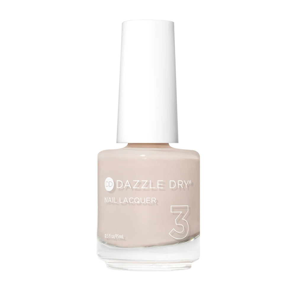 Dazzle Dry Boss bottle shows the nude cream finish for quick at-home manicures.