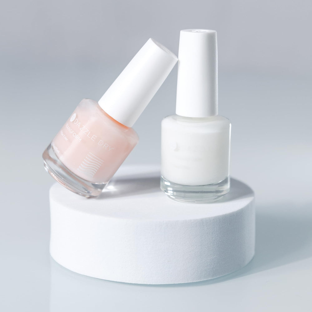 Dazzle Dry Top Coat sealing Ridge Filler for lasting wear.
