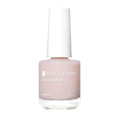 Dazzle Dry Peacefully Me nail lacquer bottle showing a sheer pink shade for long wear.