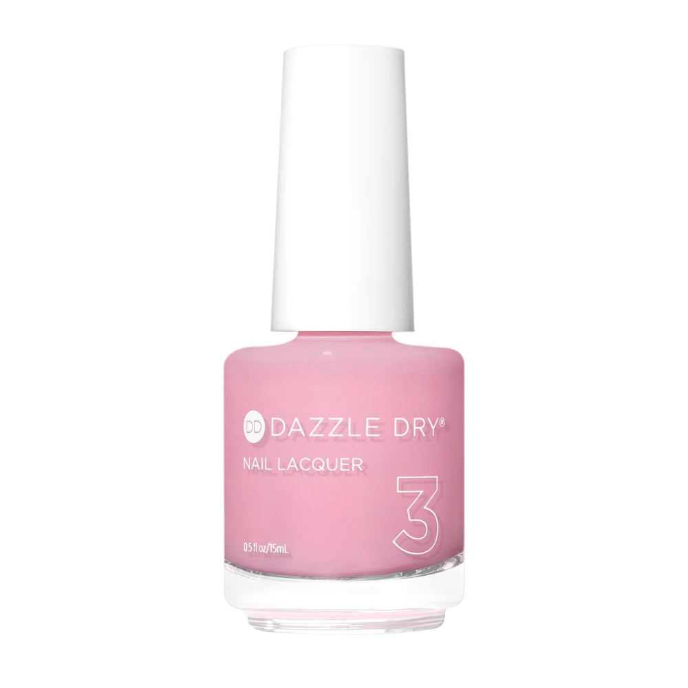 Dazzle Dry Pinkies Up nail lacquer swatch showing pale pink sheer cream for everyday wear