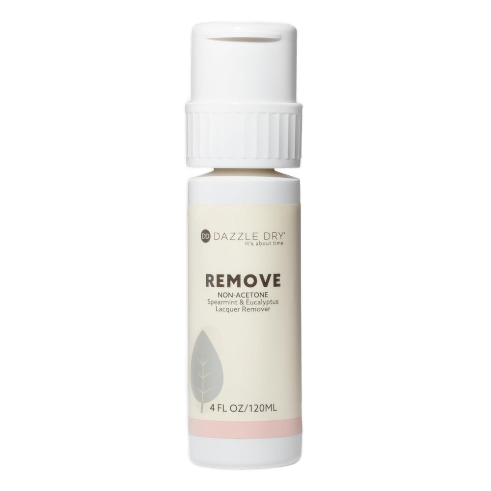Dazzle Dry bottle front for Non-Acetone Spearmint and Eucalyptus remover.