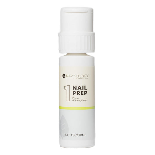 Dazzle Dry Step 1 Nail Prep bottle primes nails for clean base