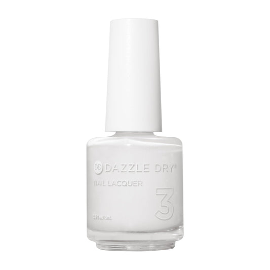 Dazzle Dry White Lightning bottle demonstrates fast-drying formula.