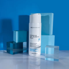 DCL B Prox logo close-up on cleanser packaging.