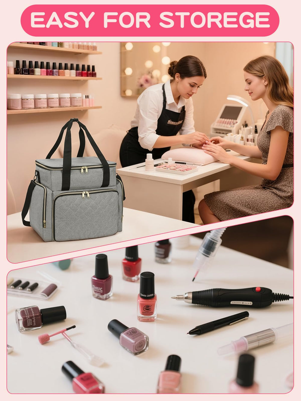 DD DEVILLI organizer with two removable pouches for tools and accessories.