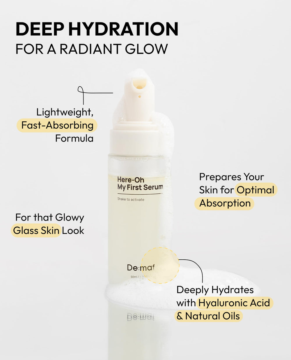 De:maf Squalane Barrier Repair Cream jar conveys moisture lock without clogging pores.