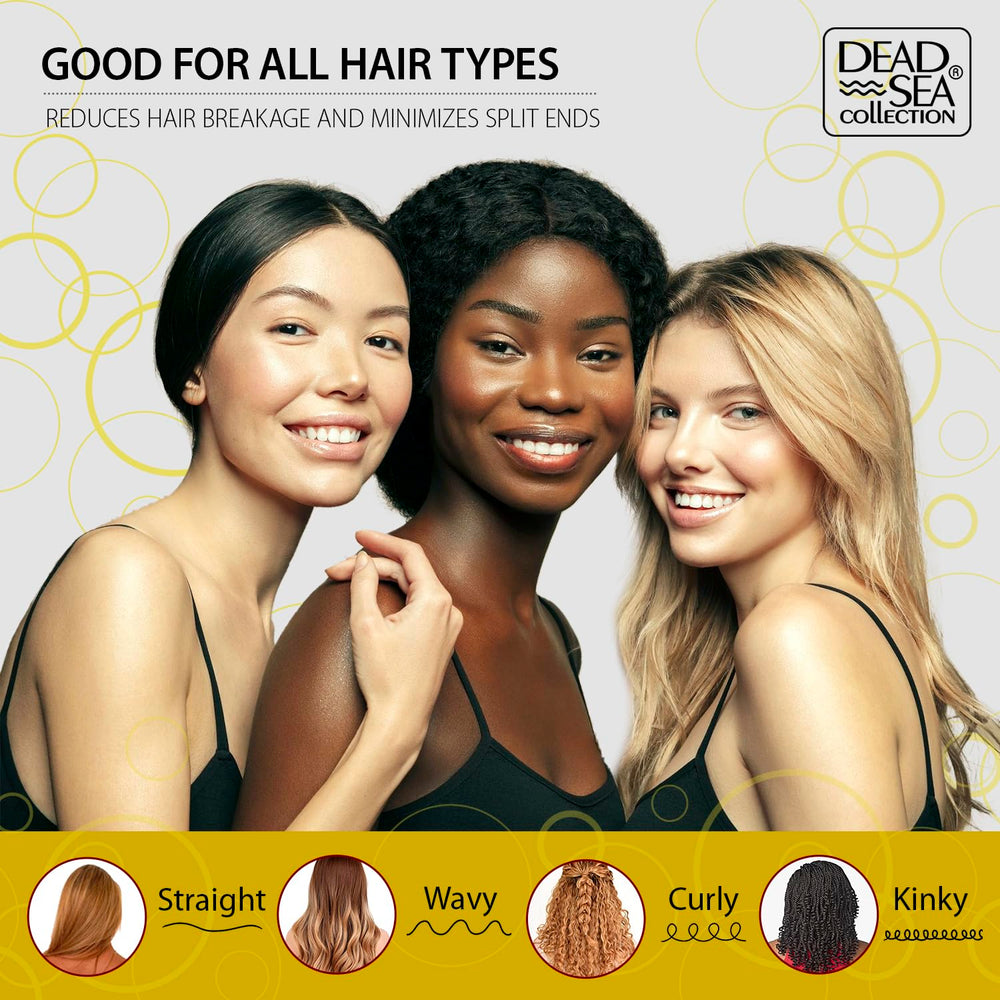 Dead Sea Collection shine closeup reveals glossy, healthy-looking strands.