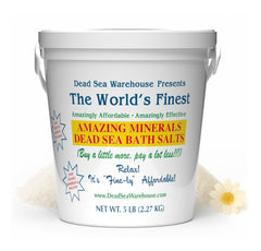 Dead Sea Warehouse Amazing Minerals Bath Salts pour; rich minerals for a soothing soak