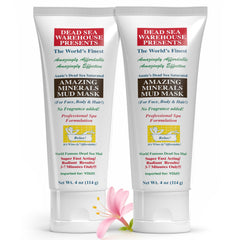 Dead Sea Warehouse mud mask two-bottle set for radiant skin and spa-like hydration.