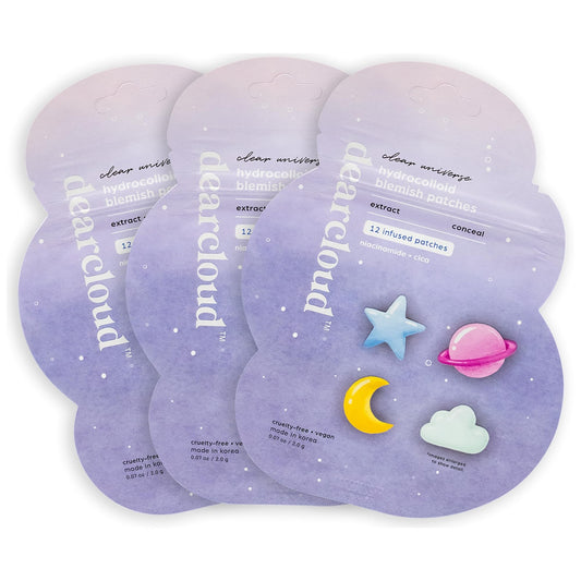 Dearcloud moon-shaped blemish patch for targeted overnight care and impurity extraction.
