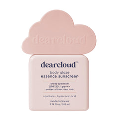 dearcloud Body Glaze Essence Sunscreen bottle, lightweight daily hydration and protection