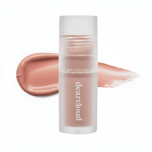 Dearcloud Gentle Crush Serum Blush bottle close-up showing dewy pink tint for a soft flush