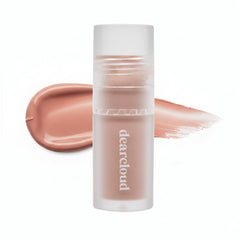 Dearcloud Gentle Crush Serum Blush bottle close-up showing dewy pink tint for a soft flush