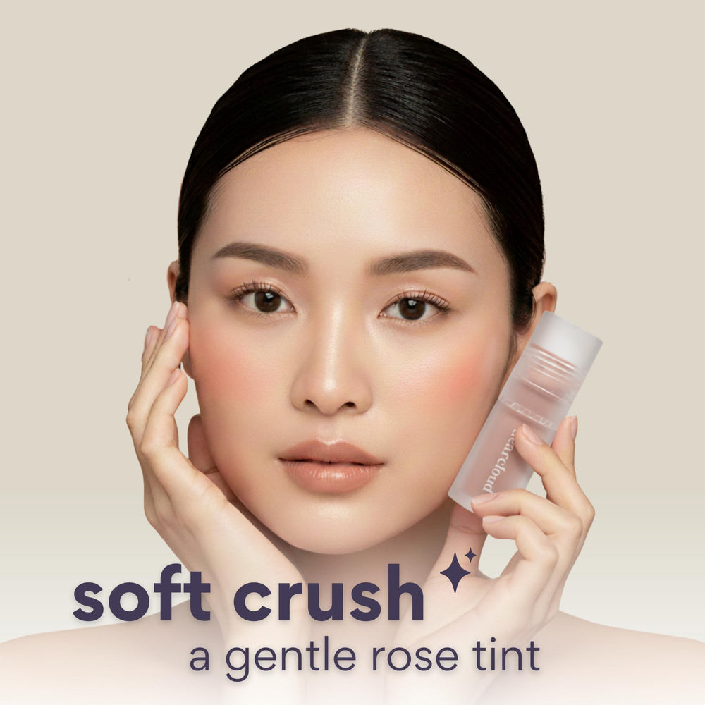 Creamy texture swirl of Dearcloud blush illustrating blendable color and hydration