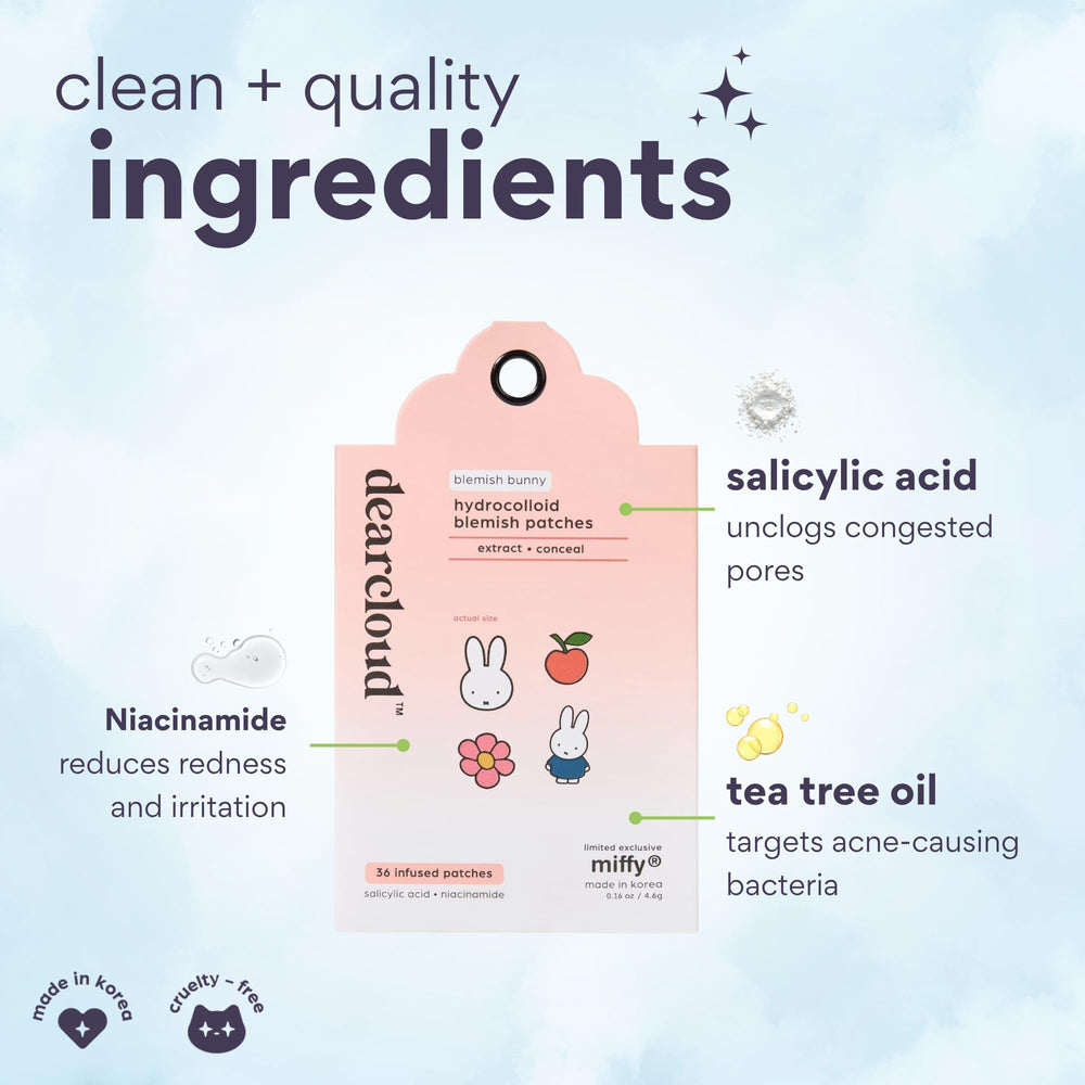 Dearcloud Miffy patches compact case shown for portable acne care