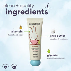 Close-up of Dearcloud Miffy Rescue Butter Foot Cream jar lid for quick use