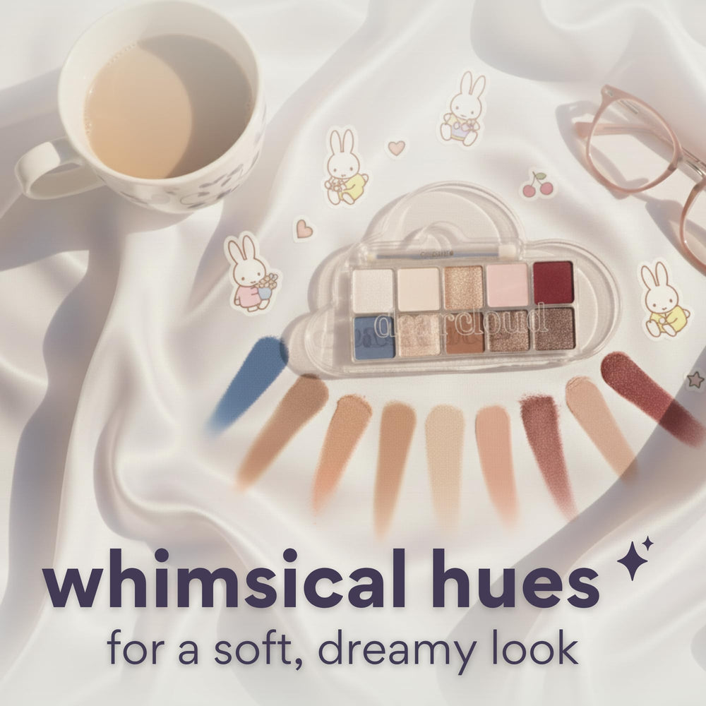Dearcloud Miffy Sky Shadow dual-ended brush included for precise application.