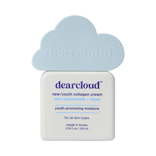 Dearcloud New Youth Collagen Cream bottle for daily hydration and firming skin