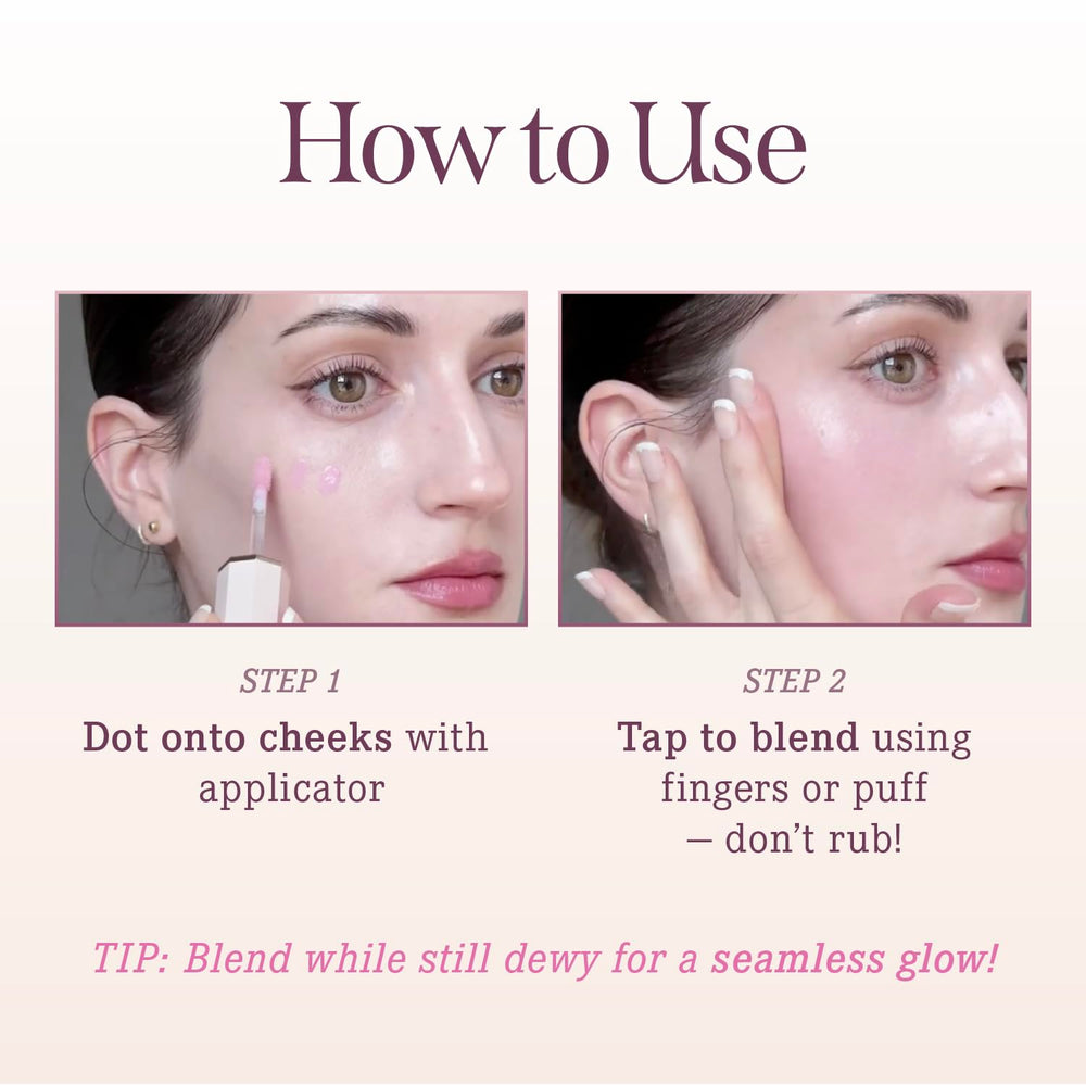 Dear Dahlia Petal Drop Blush Moody gradient ombre on cheek